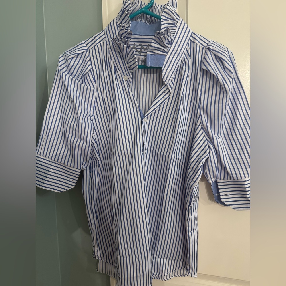 Custom KMJ button front blouse size small